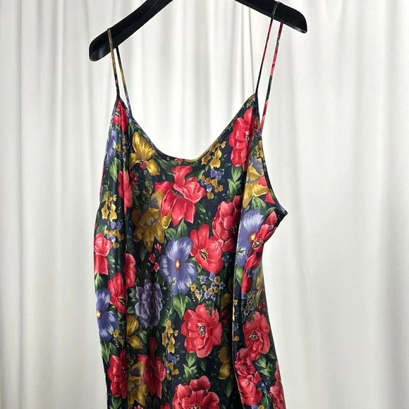 Vintage 90s Floral Slip Dress Linda for Eaton Spaghetti Straps - Picture 13 of 13
